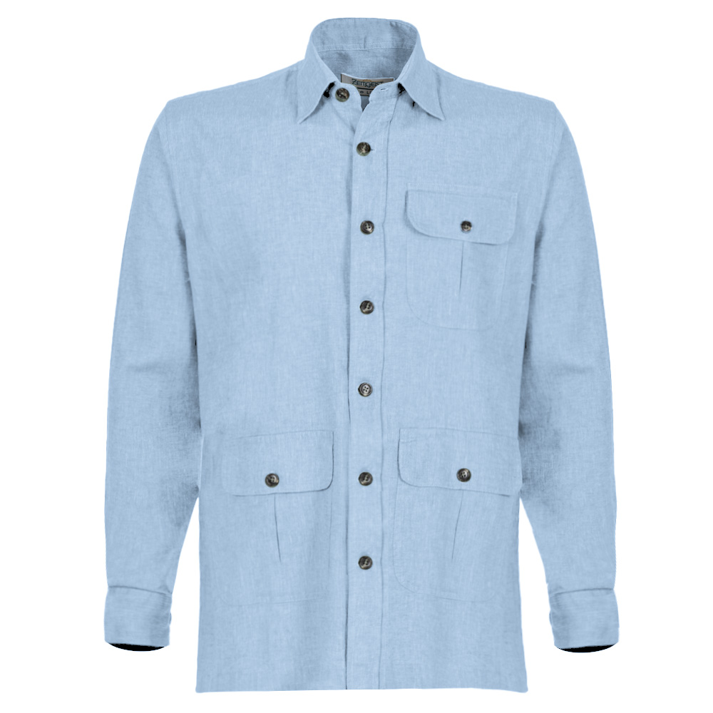 Men's Pure Linen Bush Coat (LIN-1068|CLR/FSL|FOLA)
