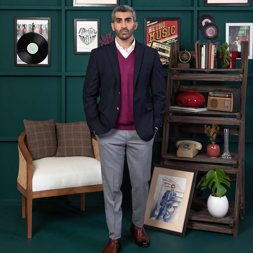 Men's Wool Blend Blazer (STR-64|TLF18)        