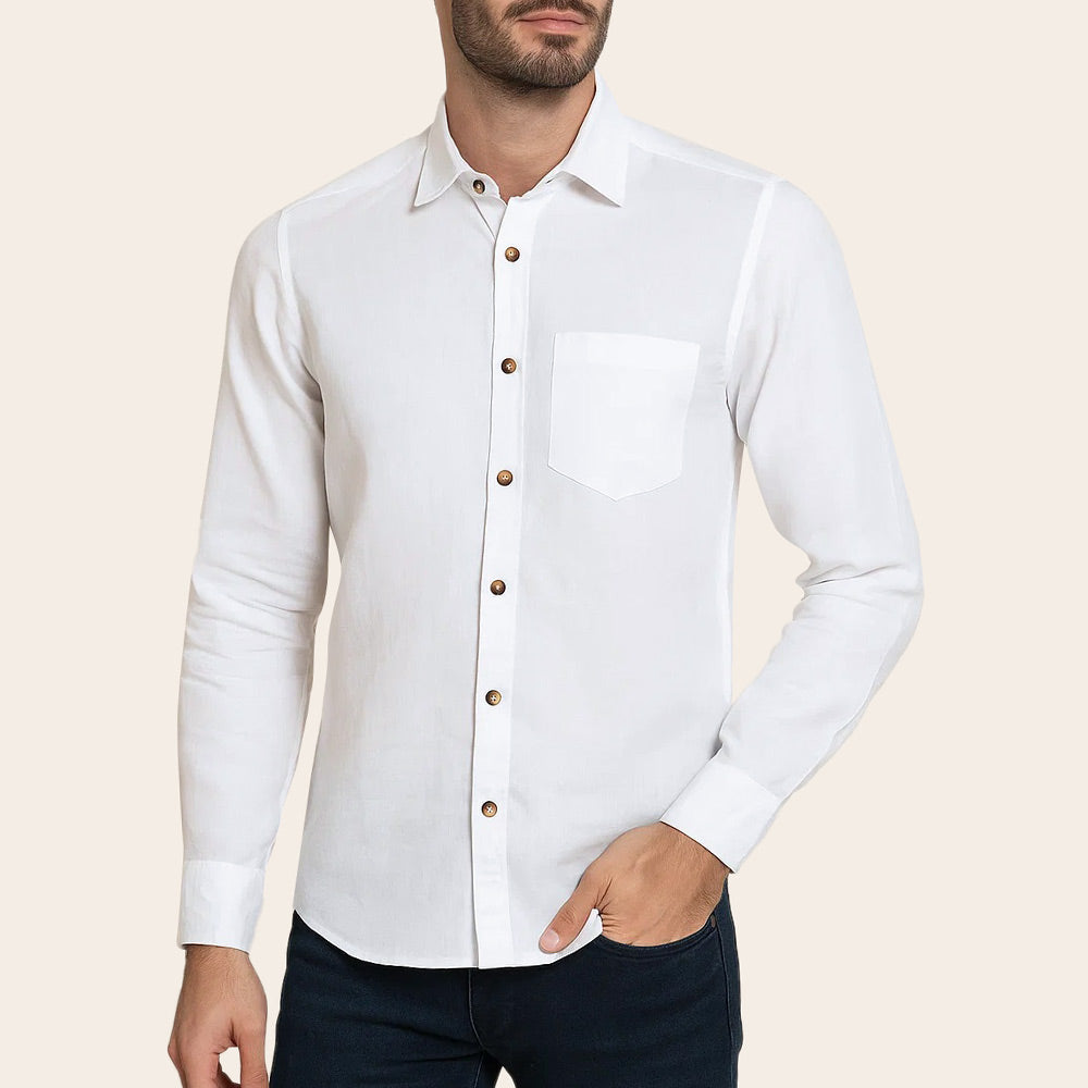 Men's Pure Linen Bushirt (LIN-1334|CLR/FSL)