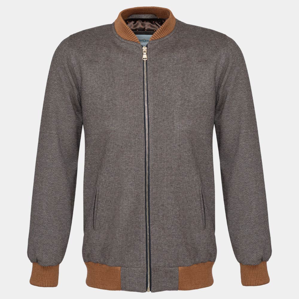 Men's Microfiber Bomber Jacket (KNT-85|BR3)       