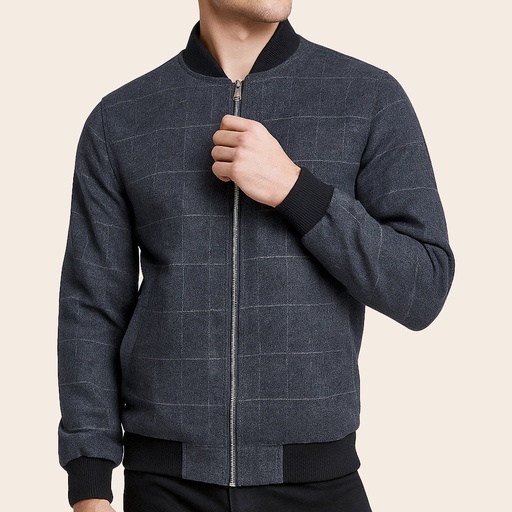 Men's Microfiber Bomber Jacket (KNT-82|BR3)       