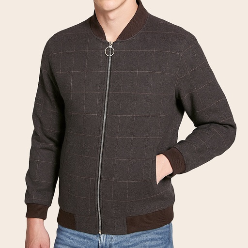 Men's Microfiber Bomber Jacket (KNT-83|BR3)       