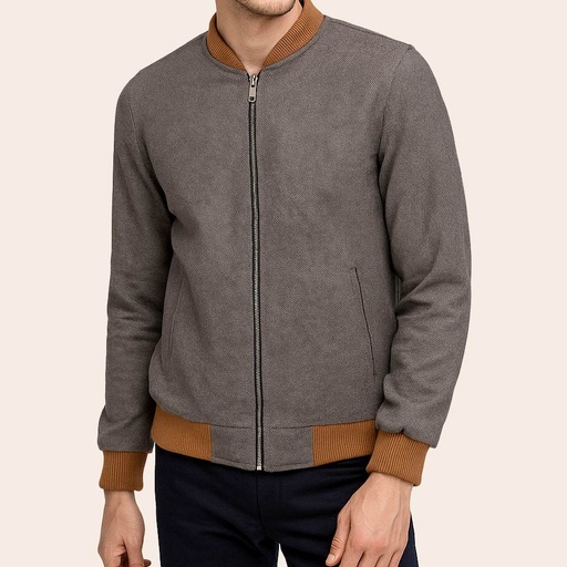 Men's Microfiber Bomber Jacket (KNT-85|BR3)       