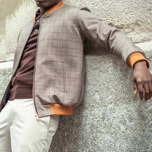 Men's Microfiber Bomber Jacket (KNT-87|BR3)       