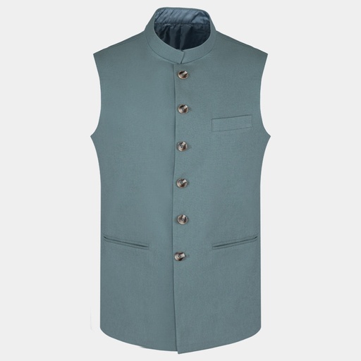 Men's Pure Linen Waist Coat (LIN-1447|REG)       