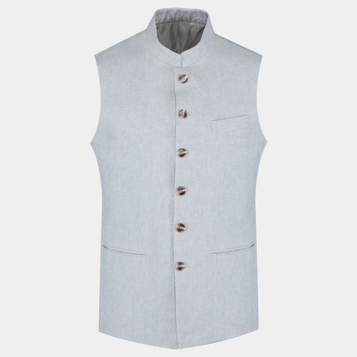 Men's Pure Linen Waist Coat (LIN-1448|REG)       