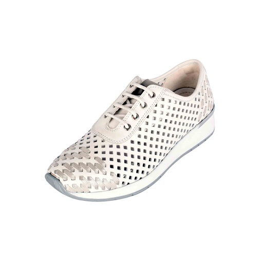 [UNI-2343|UNI0|0] White Checkered Leather Sneaker (PAK-SER-17-04-8416|MIS/1)
