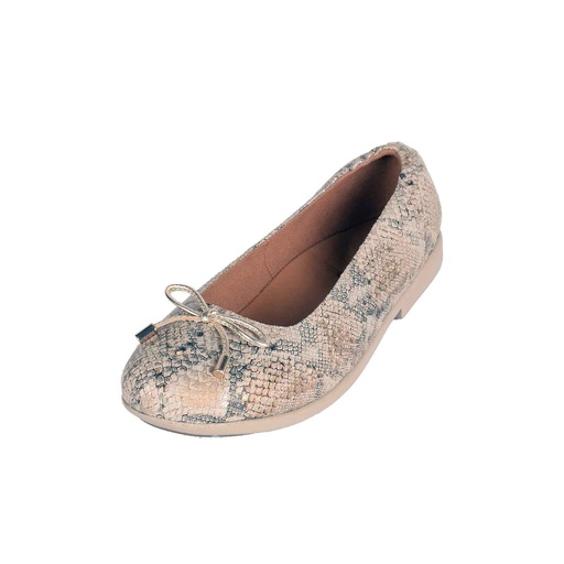 [UNI-2359|UNI0|0] Brown Fancy Leather Ballet Flat (PAK-SER-19-09-13484|MIS/1)